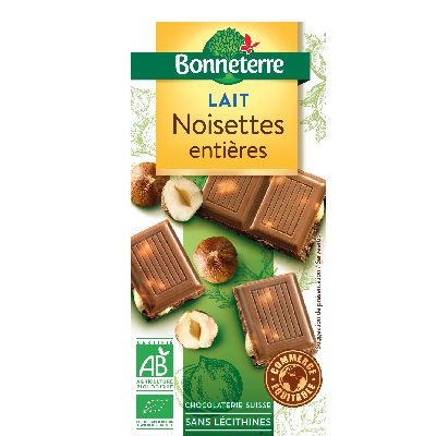 Chocolat Lait Noisettes Entieres 100 G